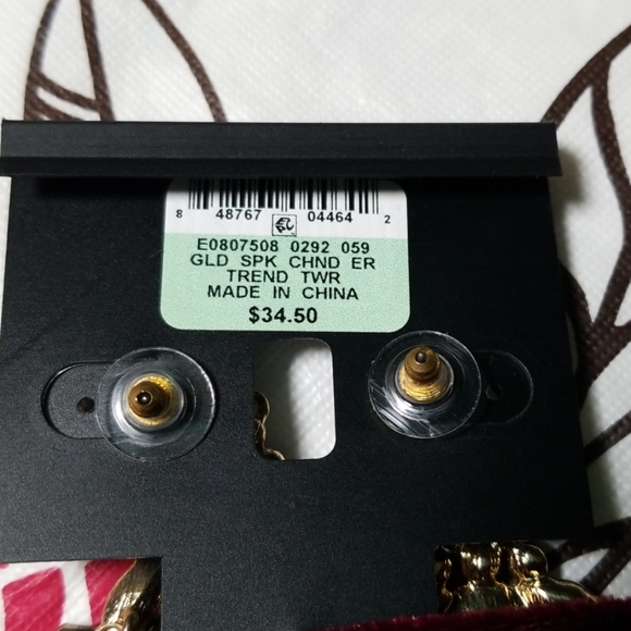 I.N.C. Gold-Tone Multi-Crystal Chandelier Earrings - Picture 3 of 3